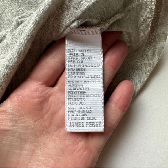 James Perse Grey Cropped Boxy Short Sleeve T-Shirt Size Large 3 NWOT - Picture 8 of 8